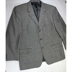 Bert Pulitzer Blazer 48R Gray Houndstooth Sport Coat Classic Big Mens Jacket...